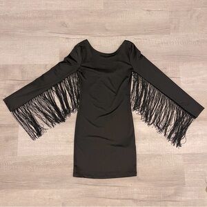 H&M DIVIDED STRETCH FRINGE DRESS